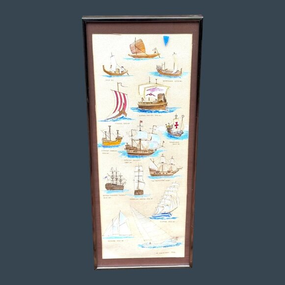 Maritime History Sailing Ships Beach House Coastal Historical Collectors Framed - Picture 1 of 16